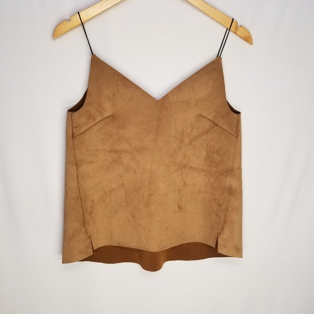 OAK+FORT DARK BROWN SPAGHETTI VNECK TANK TOP CAMI